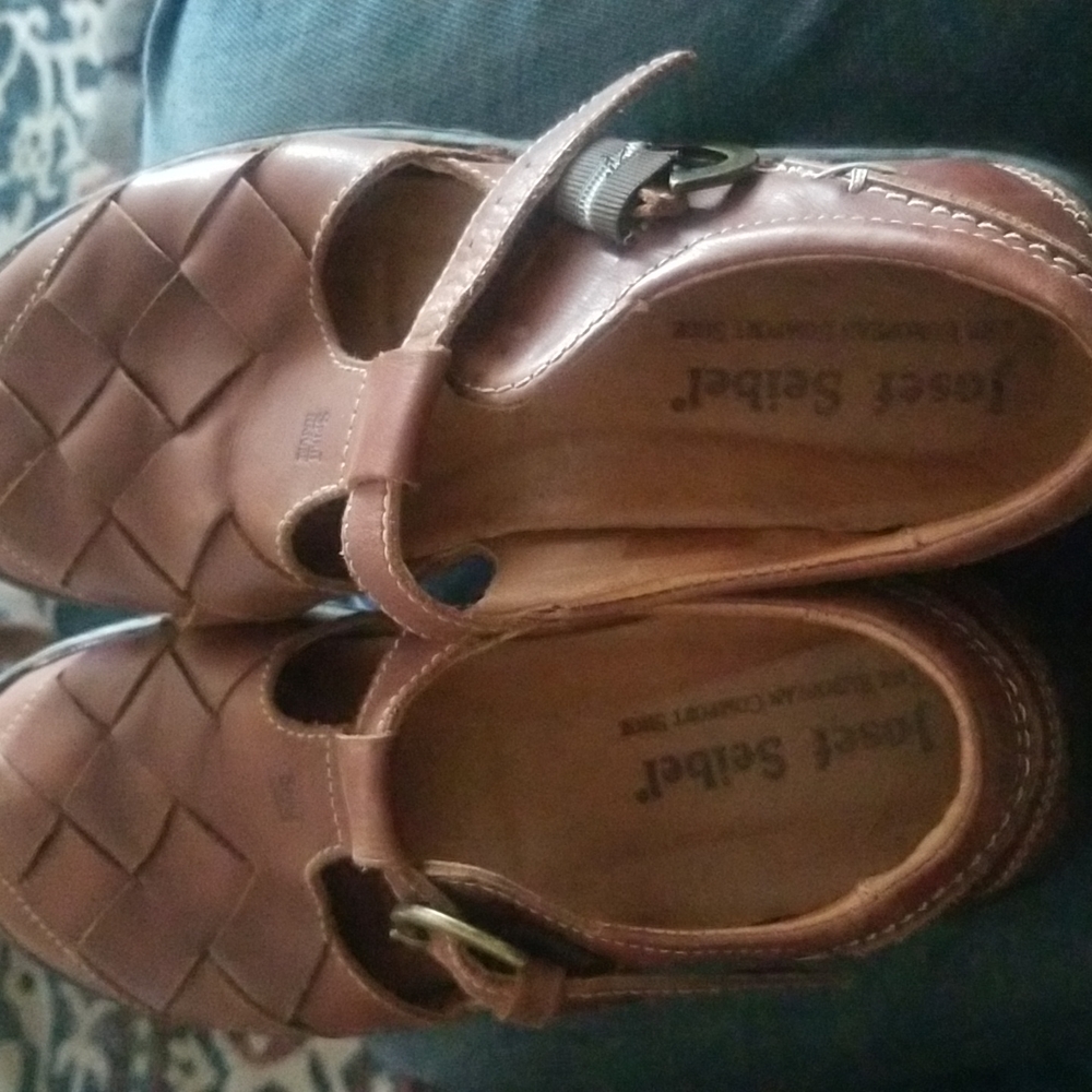 Josef Seibel Spirit Of Nature Brown Leather Buckle Sandals Women's 37